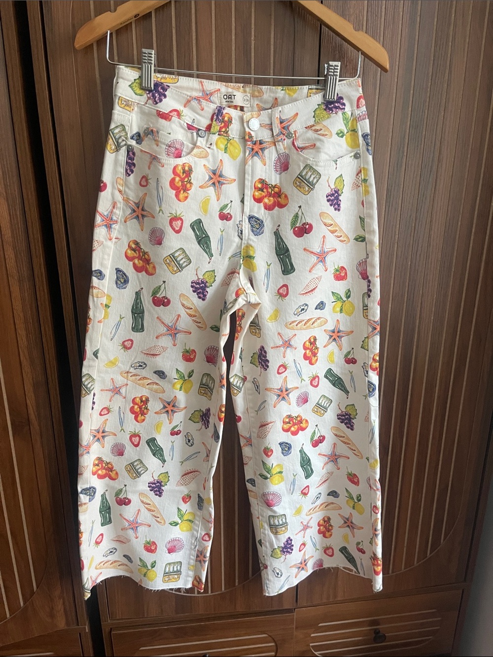 Wide Leg Crop Coastal Italian Fun Jeans Oat Brand